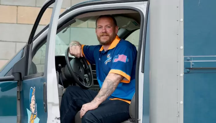 Klaus And Sons Technician In Service Van Klaus And Sons Technician In Service Van
