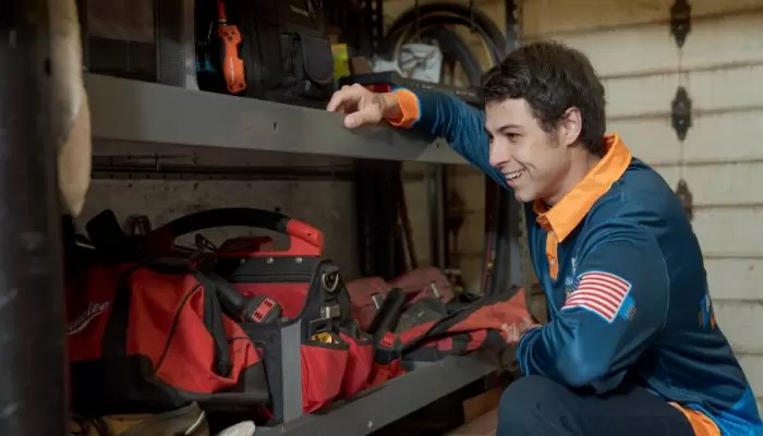 Smiling Technician In Service Truck